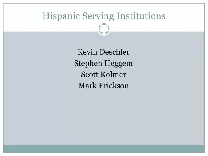 hispanic serving institutions