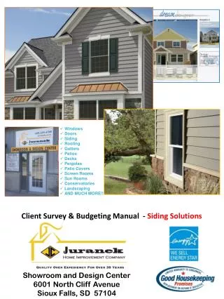 Client Survey &amp; Budgeting Manual - Siding Solutions