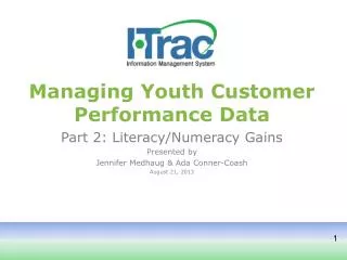 Managing Yout h Customer Performance Data