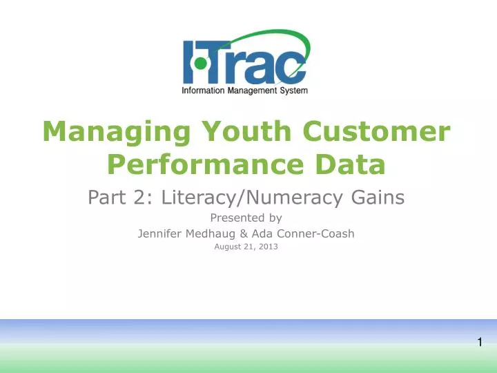 managing yout h customer performance data