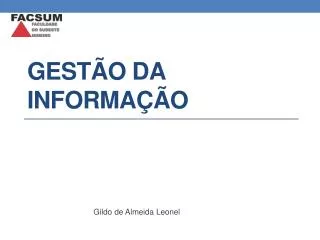gest o da informa o