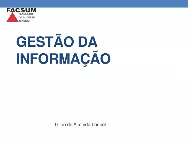 gest o da informa o