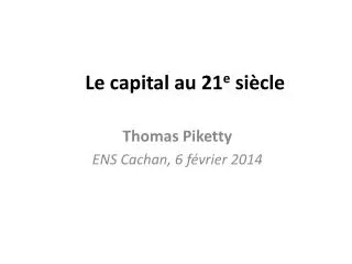 Le capital au 21 e siècle