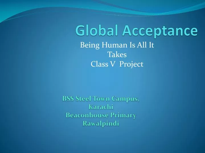 global acceptance