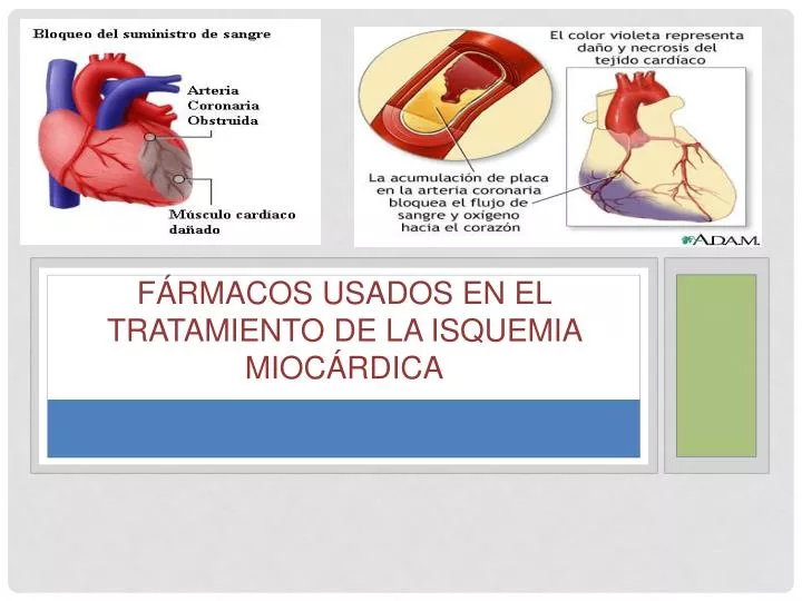 f rmacos usados en el tratamiento de la isquemia mioc rdica