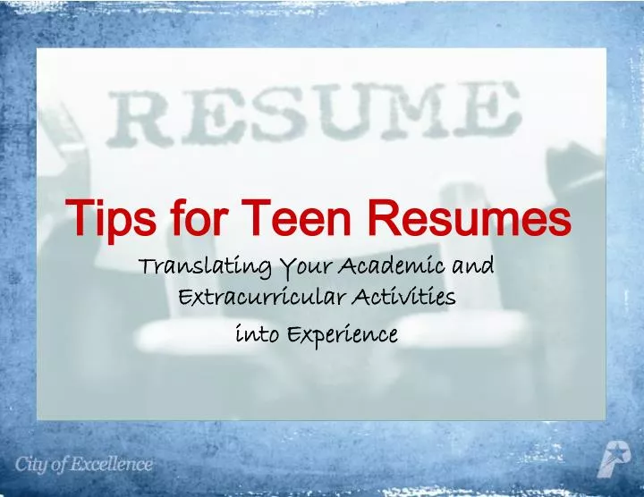 tips for teen resumes