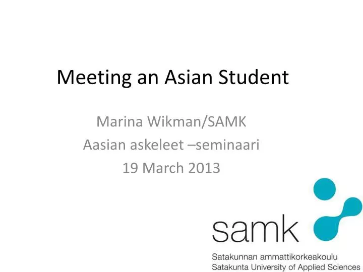 meeting an asian student