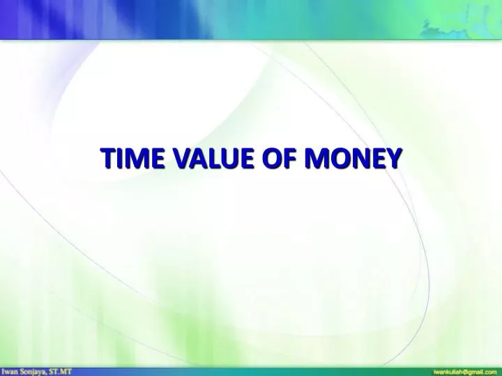 time value of money