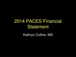 2014 PACES Financial Statement