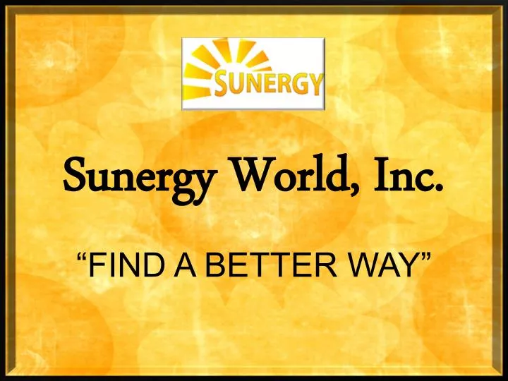 sunergy world inc