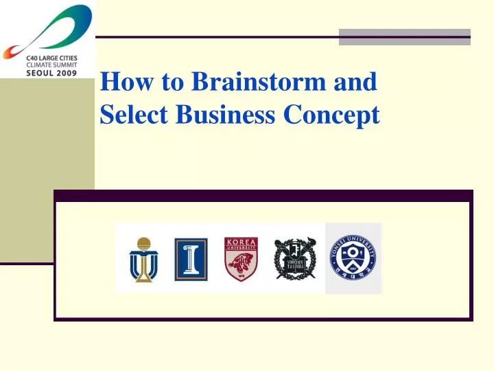 how to brainstorm and select business concept