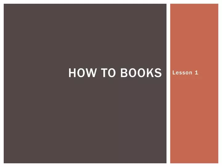 how to books