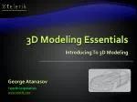 3D Modeling Essentials - slide 1