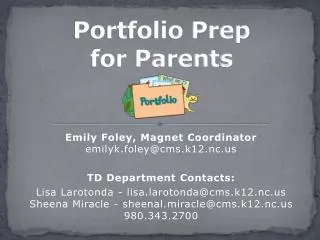 Portfolio Prep for Parents