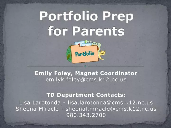 portfolio prep for parents