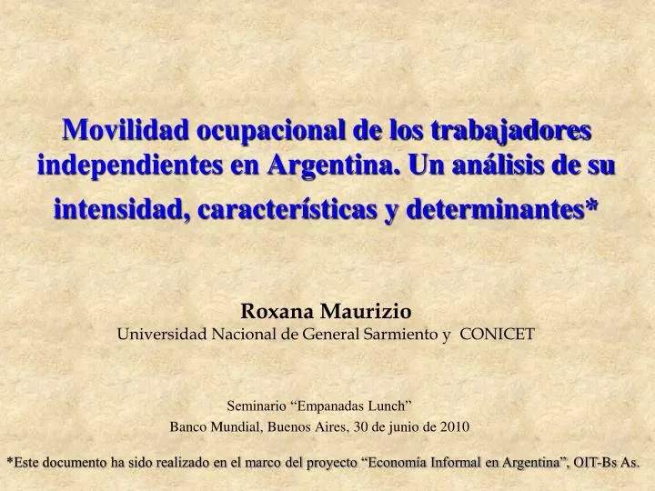 seminario empanadas lunch banco mundial buenos aires 30 de junio de 2010