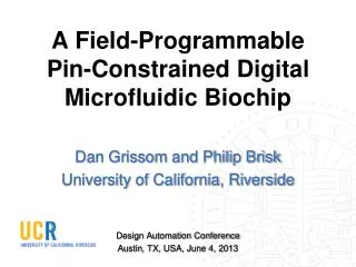 A Field-Programmable Pin-Constrained Digital Microfluidic Biochip