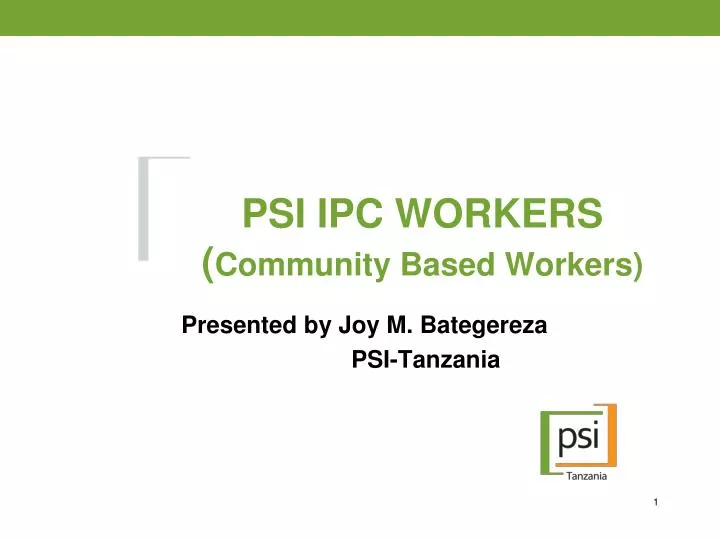 psi ipc workers community based workers