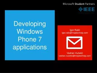 Developing Windows Phone 7 applications