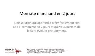 mon site marchand en 2 jours