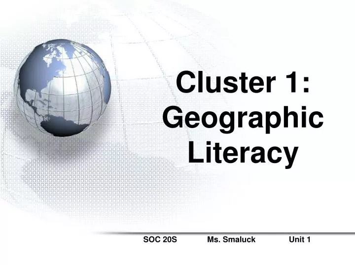 cluster 1 geographic literacy