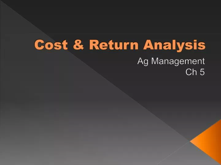 cost return analysis