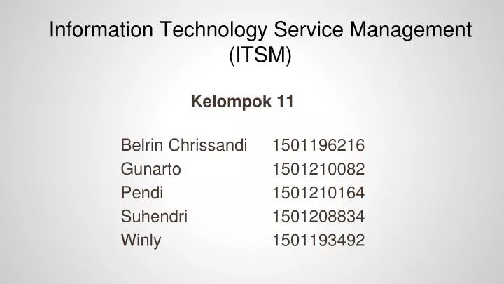 information technology service management itsm