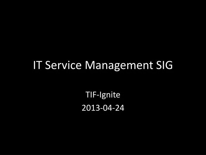 it service management sig