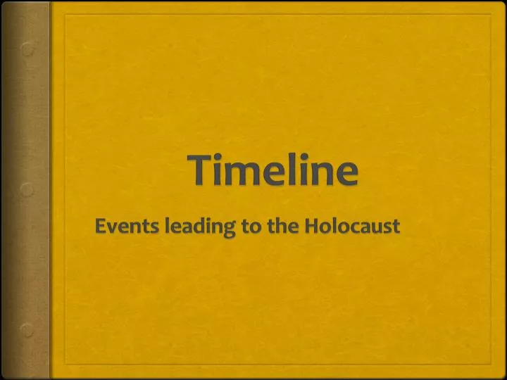 timeline events leading to the holocaust
