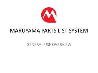 MARUYAMA PARTS LIST SYSTEM