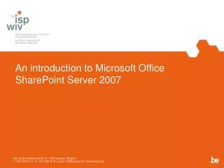 An introduction to Microsoft Office SharePoint Server 2007