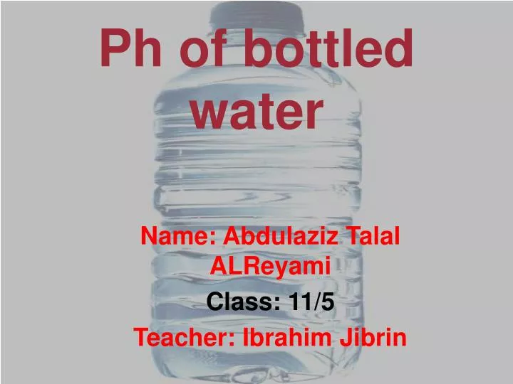 ph of bottled water
