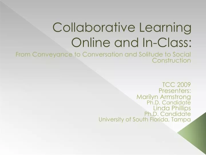 collaborative learning online and in class
