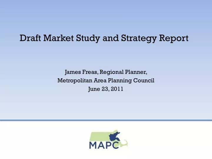 draft market study and strategy report