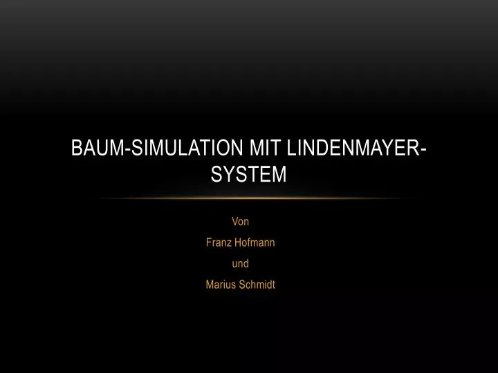 baum simulation mit lindenmayer system