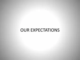 OUR EXPECTATIONS