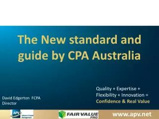 the new standard and guide by cpa australia