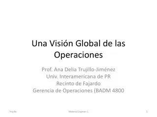 una visi n global de las operaciones