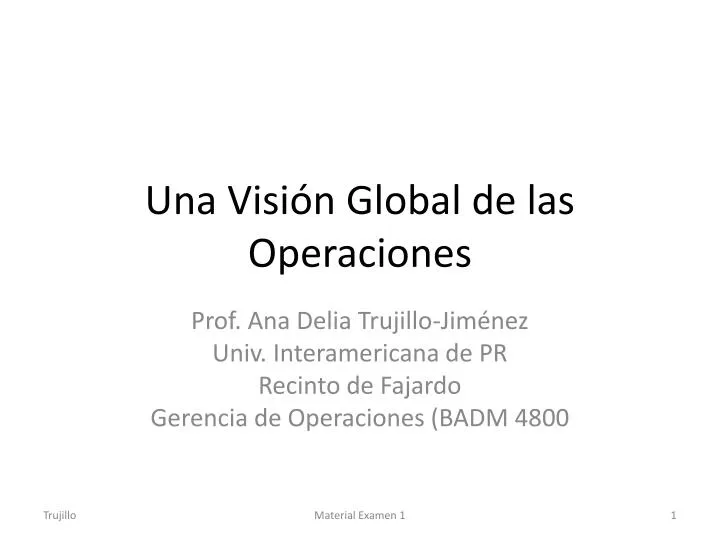 una visi n global de las operaciones