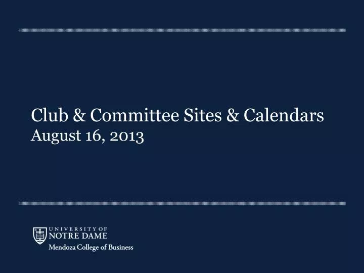 club committee sites calendars august 16 2013