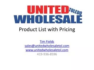 Product List with Pricing