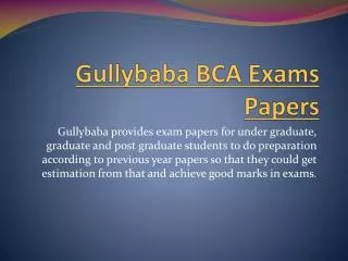 Gullybaba BCA Exams Papers