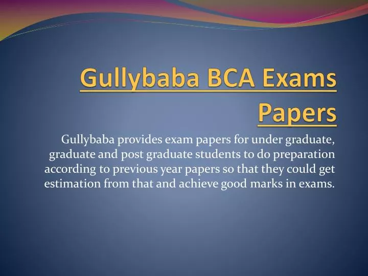 gullybaba bca exams papers
