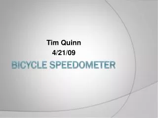 Bicycle Speedometer