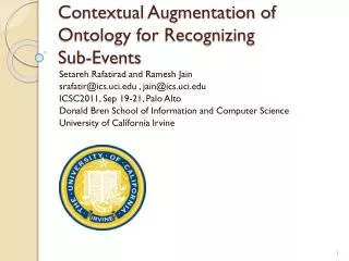 Contextual Augmentation of Ontology for Recognizing Sub-Events