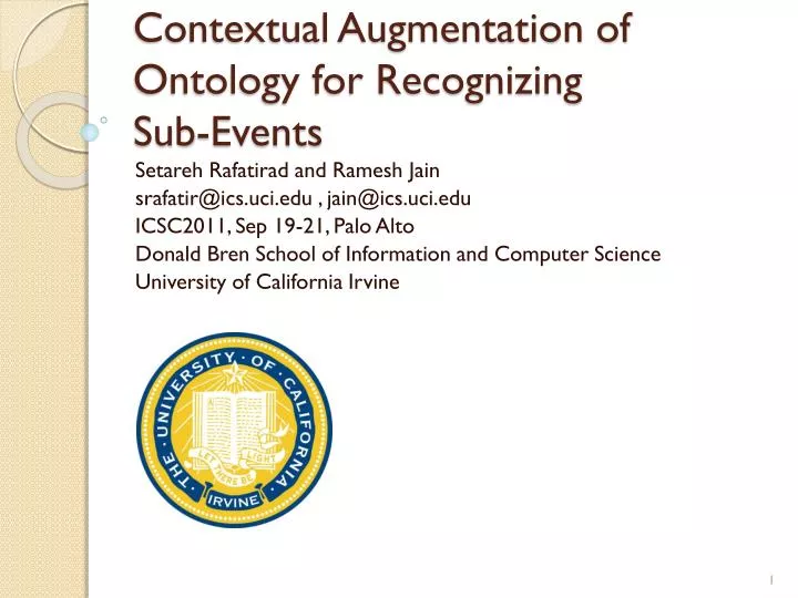 contextual augmentation of ontology for recognizing sub events