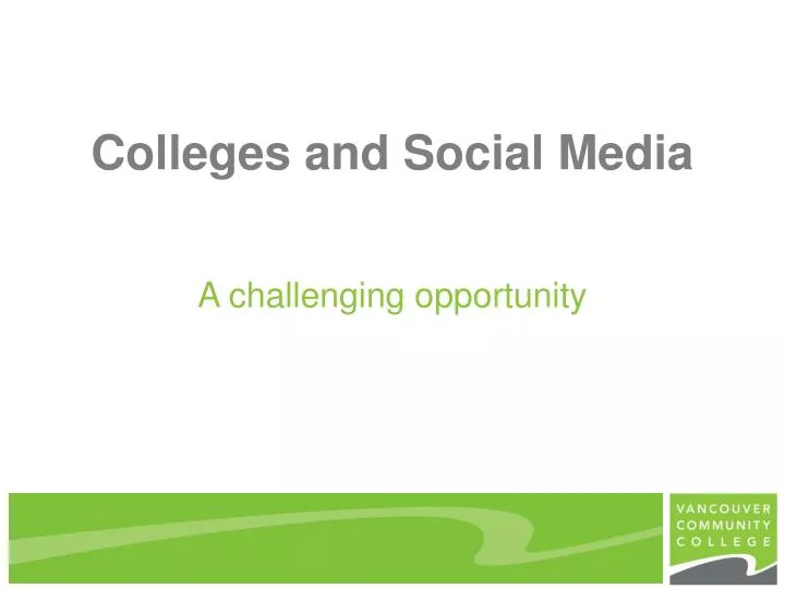 colleges and social media