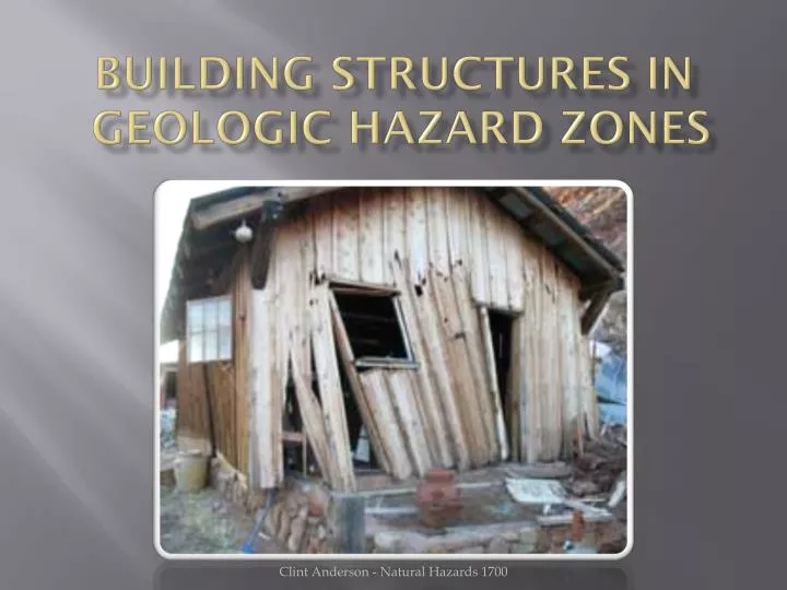building structures in geologic hazard zones