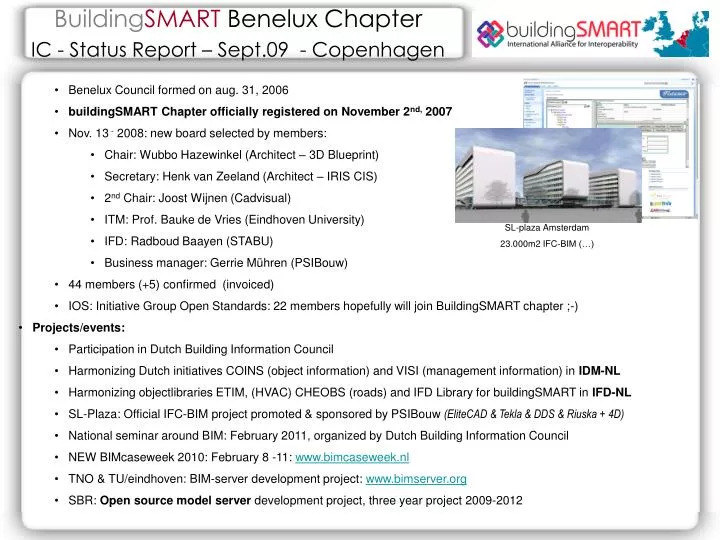 building smart benelux chapter ic status report sept 09 copenhagen