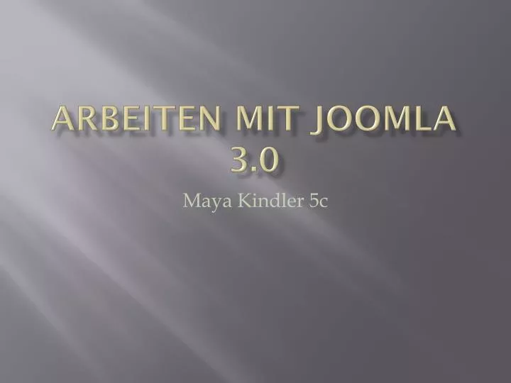 arbeiten mit joomla 3 0